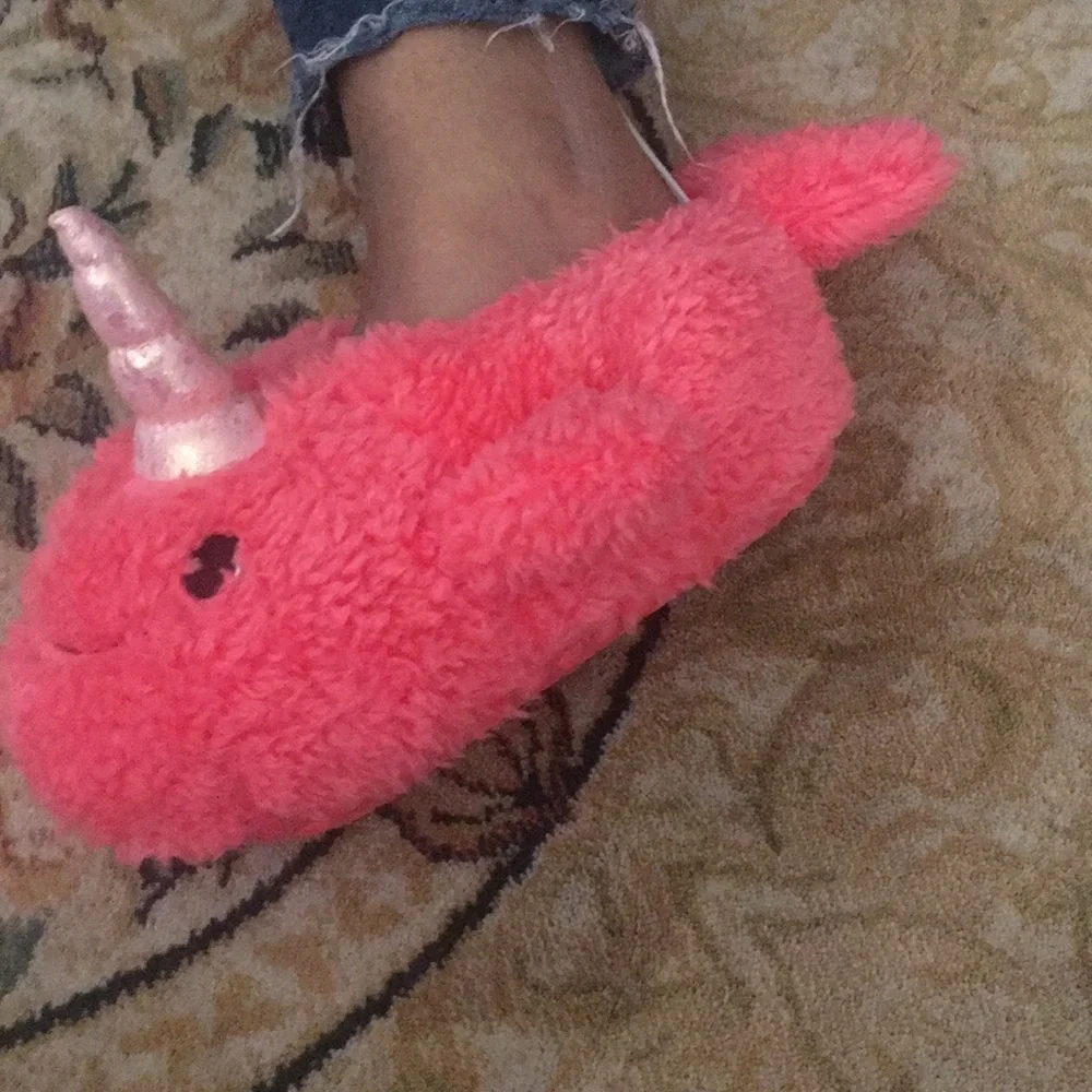 Cat&Jack Moccasin Slippers with a 3D Horn